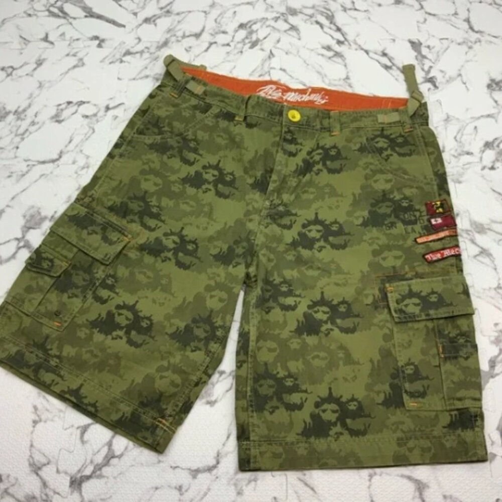 Men's Live Mechanics Green Camouflage Cargo Casual Shorts